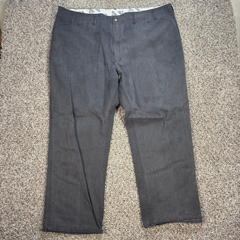 Ben Davis Mens 46x29 Charcoal Gray Work Pants Straight Leg Heavy Duty Flat Front